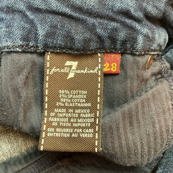 7 For All Mankind APocket Flare Dark Wash Jeans Womens Size 28 Denim Cotton Blen - Picture 11 of 12